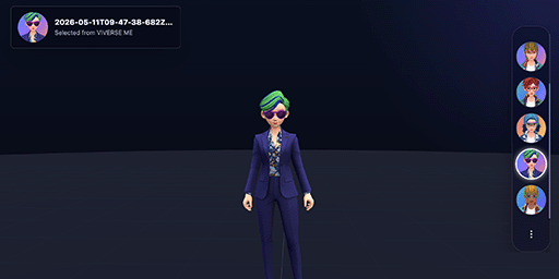 Avatar selector positioned in a landscape product layout